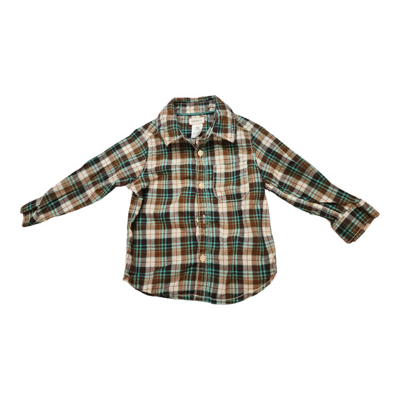 Carter's Toddler Boy Plaid Button Down Shirt 18M - Picture 1 of 3